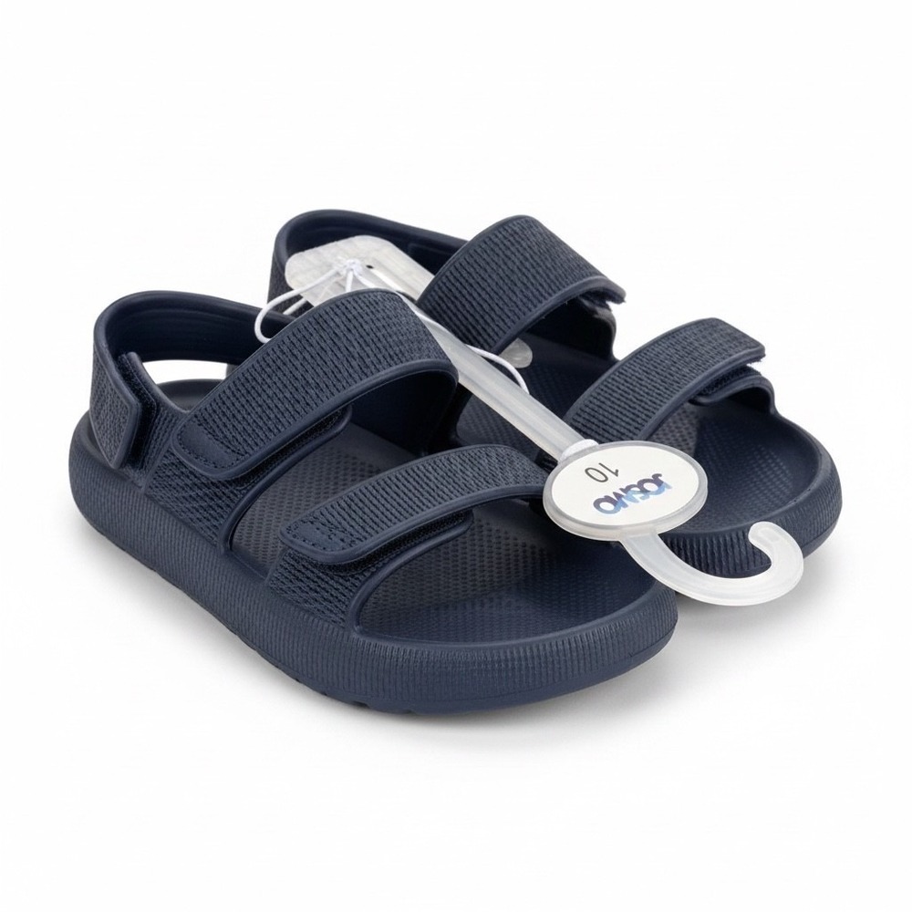 Josmo Unisex Kids Size 10 Rubber Sandals with Adjustable Ankle Strap Navy Blue